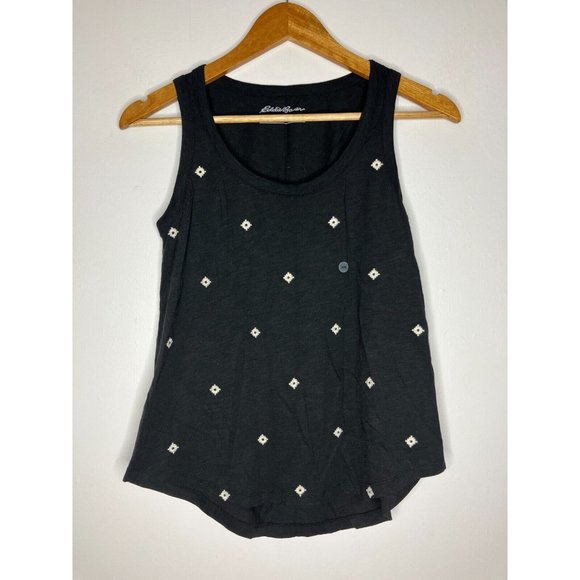 Eddie Bauer Tops - Eddie Bauer Women's XS Black Embroidered Jersey Knit Tank Top New